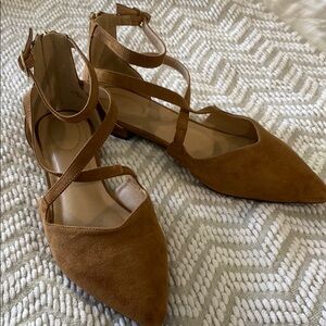 Brown suede Strappy Women's Flats